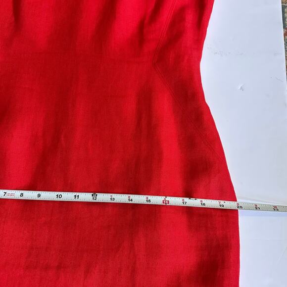 Talbots Red 100% Irish Linen Sheath Dress sz 8 Classic Career Minimalist Mature - Picture 7 of 9